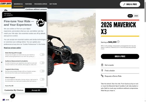 https://can-am.brp.com/off-road/au/en/models/ssv/sport/maverick-x3.html