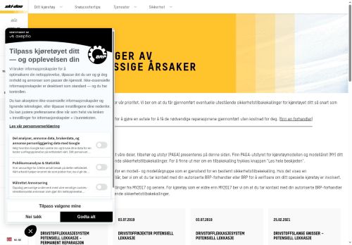 https://ski-doo.brp.com/no/no/eiere/sikkerhet/sikkerhetsinnkallinger.html