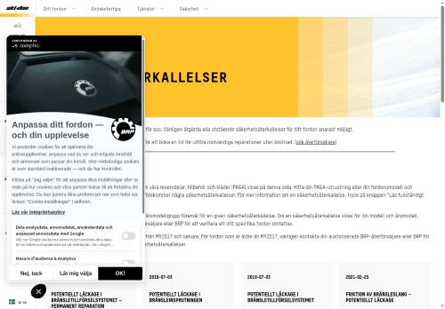 https://ski-doo.brp.com/se/sv/agare/sakerhet/sakerhetsaterkallelser.html